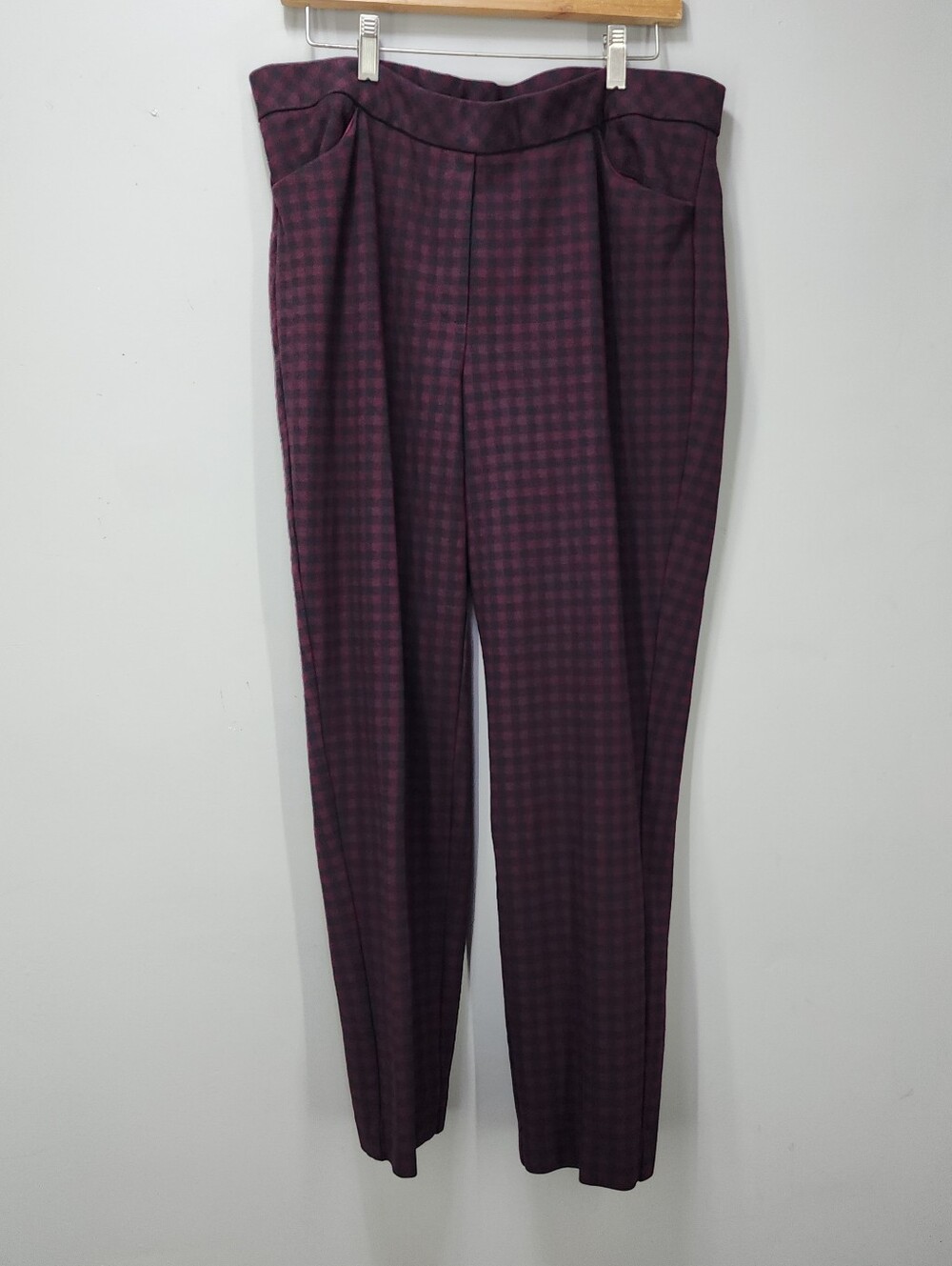J. Jill Plaid Buffalo Plaid Ponte Slim Leg Pants